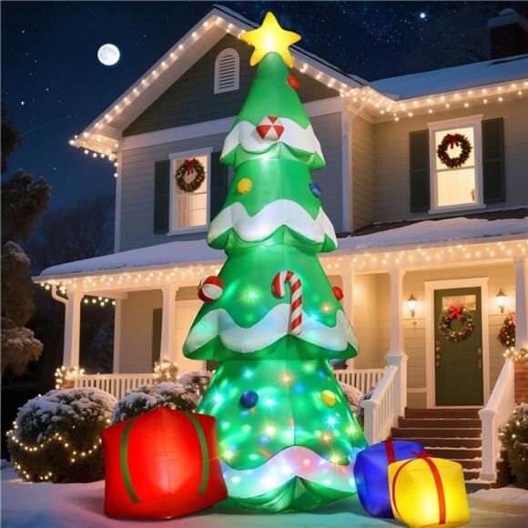 VEELIKE 14 FT Lighted Christmas Inflatable Decoration Giant  14FT Christmas Tree Inflatable Outdoor Decoration, Giant Christmas